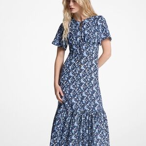 Michael Kors French Blue Floral Maxi Dress
